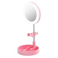 Настільна кільцева USB LED лампа з дзеркалом Live Makeup G3 16см 6 " для макіяжу на ніжці тримачем телефону Світлодіодна косметичне з підсвічуванням