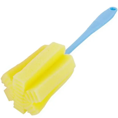 Универсальная губка с длинной ручкой Sponge Cleaning Remiling для мытья бутылок и высоких стаканов, Кухонная убчатая щетка для чистки посуды