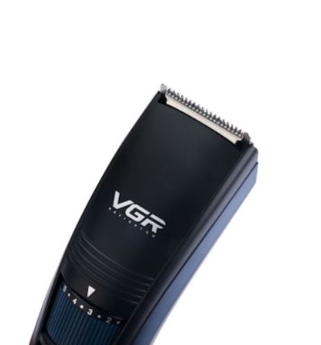 Бездротова акумуляторна машинка VGR V-052 Blue для стрижки волосся і бороди з насадкою, акумуляторний тример бритва для догляду за бородою 5W Синій