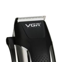 Мужская профессиональная машинка VGR V-120 Pro для стрижки волос 8 насадок, Триммер электробритва для окантовки бороды и усов от сети 10W Черный