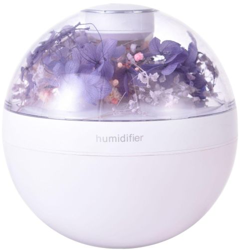 Акумуляторний зволожувач повітря Poke Ball Flower Humidifier OFAN-505 з квітами і LED підсвічуванням, Настільний аромадифузор нічник 220мл від USB