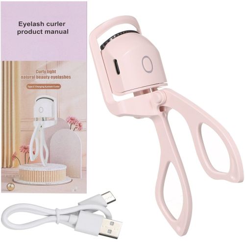 Акумуляторні щипці Затискач Eye Lashes machine MK018 для завивки вій, електричний підкручувач керлер від USB з підігрівом 2 режими Рожевий