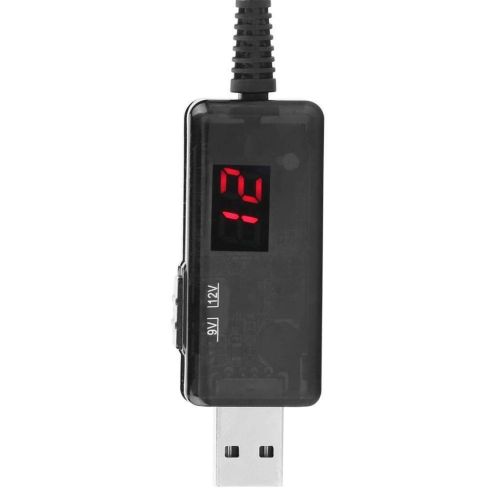 Повышающий USB кабель для питания Wi-Fi роутера от Power Bank 5V с переключателем 9V или 12V, с регулятором 9V/12V с переходником на 3.5мм и 5.5мм