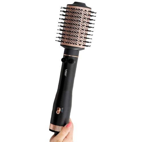 Фен щітка для сушіння волосся VGR V-494 2000W Black випрямляч гребінець браш з насадкою для укладання завивки і випрямлення електрична фен-щітка Чорна
