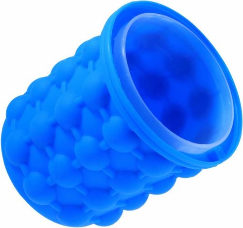 Силіконове відро для заморозки льоду Ice Cube Maker Genie двокамерна форма для виготовлення зберігання льоду, охолодження напоїв в пляшках з кришкою