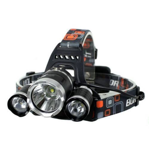 Фонарь налобный фонарик 3 Led Bailong RJ-3000 T6 3 в 1 Светодиодный тройной фонарь аккумуляторный RJ3000 на голову