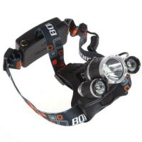 Фонарь налобный фонарик 3 Led Bailong RJ-3000 T6 3 в 1 Светодиодный тройной фонарь аккумуляторный RJ3000 на голову