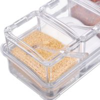 Набір ємностей для зберігання спецій і приправ Crystal Seasoning Box на 4 відсіки, акриловий органайзер, баночки для сипучих продуктів з підставкою