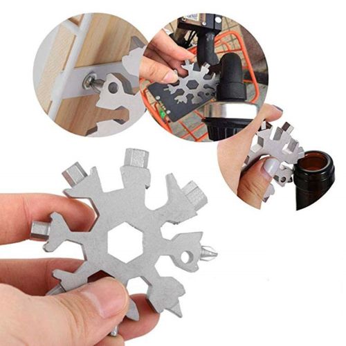 Універсальний інструмент мультитул з кільцем 18 в 1 SnowFlake Wrench Tool, портативний набір ключів Сніжинка викрутка, шестигранник, гайковий ключ