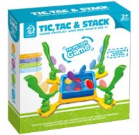 Дитяча настільна гра Три в ряд Tic Tac & Stack 52 фішки, розвиваючий набір хрестики нулики для гри в компанії до 4 осіб для дорослих і дітей