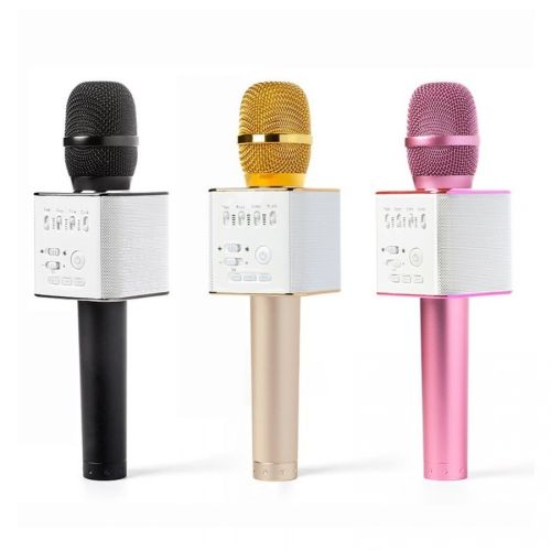 Бездротовий мікрофон для караоке Tuxun Q9 Black, Pink, Gold з чохлом