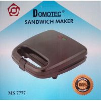 Електрична сэндвичница, бутербродниця Domotec MS-7777, компактна електро вафельниця MS 7777 750W на 4 порції з антипригарним покриттям Чорна