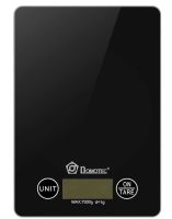 Кухонні електронні ваги Domotec MS-912 від 1 гр до 7 кг, прямокутні сенсорні ваги MX - 402 з плоскою платформою для зважування продуктів чорні