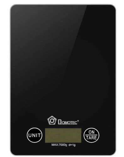 Кухонні електронні ваги Domotec MS-912 від 1 гр до 7 кг, прямокутні сенсорні ваги MX - 402 з плоскою платформою для зважування продуктів чорні
