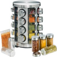 Карусель для спецій Spice Carousel R66-16 на 16 відсіків на підставці, що обертається. Сталевий набір, підставка, баночки для спецій на 16 ємностей