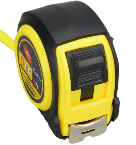 Будівельна вимірювальна рулетка Tape measure Best-65 5м х 16мм з автостопом і зачепом, Рулетка TP - 2401 для вимірювань з нейлоновим покриттям Жовта