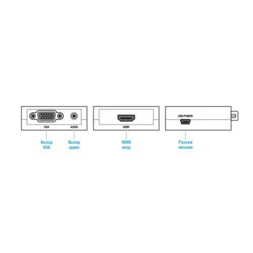 Конвертер з HDMI на VGA адаптер відео з аудіо 1080P HDV-630 VGA-01