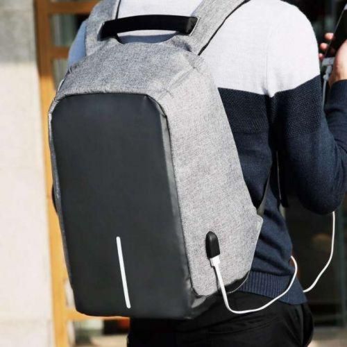 Рюкзак протикрадій Bobby XD Design Grey USB з роз'ємом usb для зарядки travel bag 9009