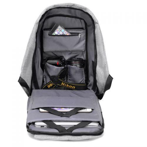 Рюкзак протикрадій Bobby XD Design Grey USB з роз'ємом usb для зарядки travel bag 9009