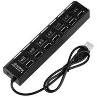 USB хаб Memos 7SW на 7 портів USB 2.0 Black, розгалужувач із кнопками on off HUB Чорний