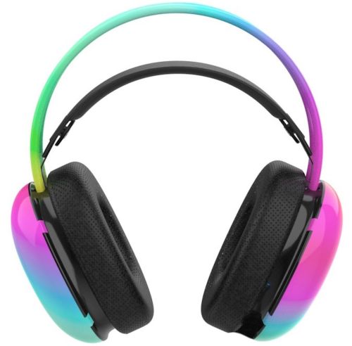 Накладні бездротові навушники Bluetooth Welike WK-30 з RGB підсвічуванням Повнорозмірні блютуз стереонавушники з портом AUX для комп'ютера і ноутбука