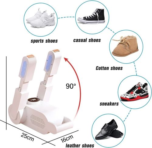 Електрична Дезодоруюча сушарка взуття Shoes Dryer XL - 648 з таймером, нагрівач для шапок, рукавичок і шкарпеток з ультрафіолетовим нагріванням Біла