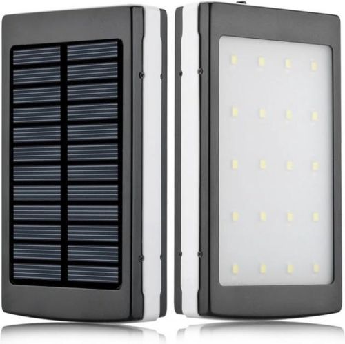 Портативний зарядний Power Bank Solar 90000 mAh C Led ліхтариком УМБ Metal Чорний На сонячній батареї Павербанк, зовнішній акумулятор, PowerBank 