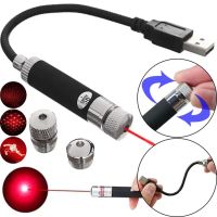 Потужна лазерна указка Red Laser Pointer SN-R12 від USB червоний лазер, Світлодіодний проектор діодний від юсб 3 насадки ефектів для машини і вдома