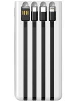 Портативний зарядний пристрій Power Bank Z-05 50000 mah C набором 4 кабелів, зовнішній акумулятор зарядка з ліхтариком Type-C MicroUSB Lightning