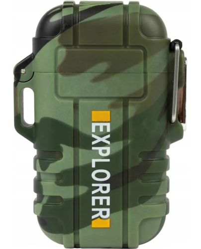Електроімпульсна дугова висувна запальничка Explorer F13 дві дуги від USB, акумуляторна електрозажигалка з захистом від вітру і полум'яною дугою