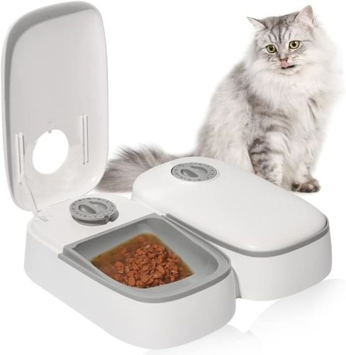Автоматична подвійна годівниця дозатор 2-Meal Pet Feeder MA - 6 для собак і кішок 659-3 з таймером, Комплект годівниць 2шт по 600 мл для тварин