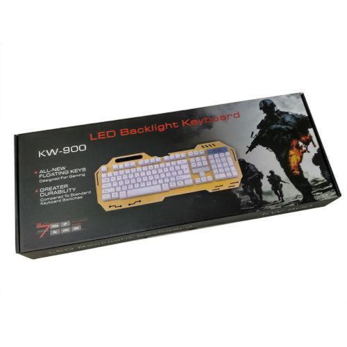 USB провідна комп'ютерна клавіатура Kronos KW - 900 з підсвічуванням Black