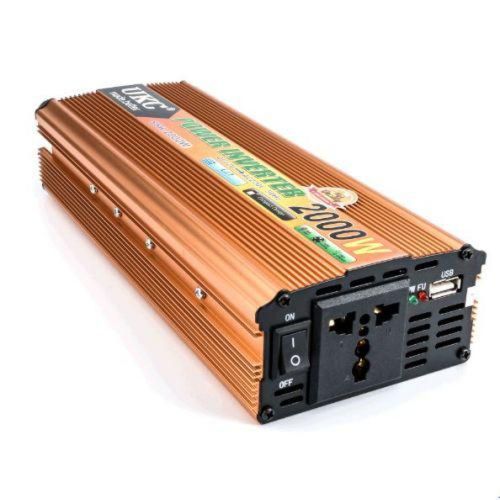 Автомобільний інвертор UKC 24V - 220V 2000W авто перетворювач напруги струму від прикурювача і акумулятора, зарядний з захистом від перегріву 2000Вт