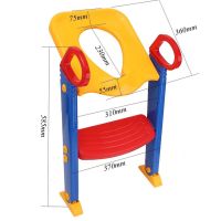 Дитяче складне сидіння на унітаз зі сходинкою і ручками Children Toilet Trainer, Дитячий туалет-горщик з поручнями на стільчак унітазу для дітей