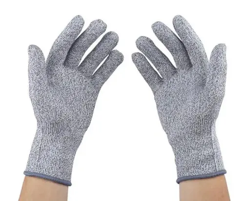 Захисні рукавички, стійкі до порізів Cut Resistant Gloves, надміцні рукавички з захистом від порізів і проколів, рукавички для захисту рук сірі