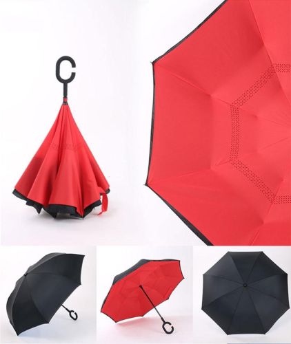 Парасолька навпаки Up-Brella однотонний + чохол парасолька зворотного складання umbrella