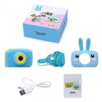 Дитячий акумуляторний фотоапарат DVR Baby Camera XL - 500R зайчик, Дитяча цифрова камера 7688 600mAh, цифровий фотоапарат для дітей Блакитний