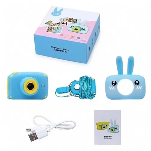 Дитячий акумуляторний фотоапарат DVR Baby Camera XL - 500R зайчик, Дитяча цифрова камера 7688 600mAh, цифровий фотоапарат для дітей Блакитний