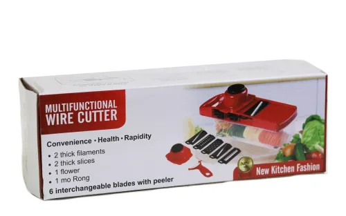 Мультислайсер Mandoline Slicer 6 в 1 Red, Ручна овочерізка для овочів і фруктів з контейнером, Слайсер, Терка міні комбайн 6в1 Червона