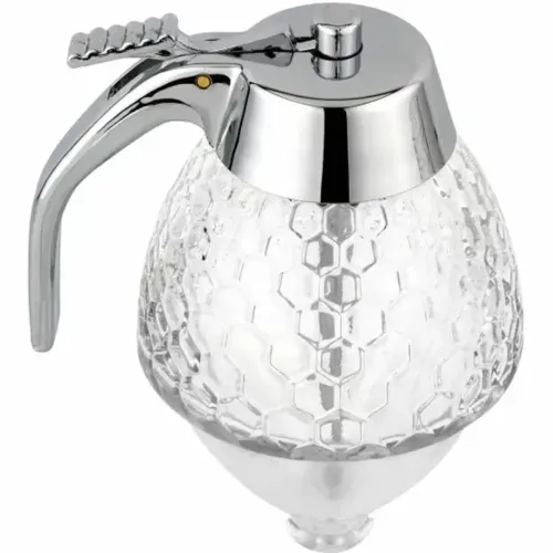 Диспенсер для меду Honey Dispenser ручний дозатор 200 мл, ємність колба для соусів, карамелі, варення, диспенсер-дозатор на підставці 10*15 см