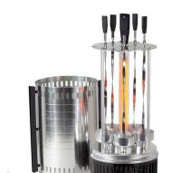 Вертикальная шашлычница электрическая BBQ WX-8601 1000W на 5 шампуров Black электрошашлычница черная