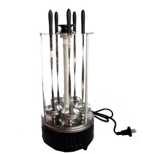 Вертикальная шашлычница электрическая BBQ WX-8601 1000W на 5 шампуров Black электрошашлычница черная