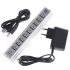 Активный USB хаб Digital White на 10 портов разветвитель с блоком питания белый