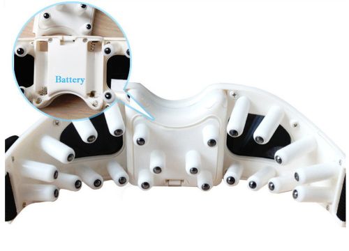 Магнітно акупунктурний масажер для очей Healthy Eyes Massager KL-218, масажні окуляри для зони навколо очей 22 масажних пальчика, на батарейках білі