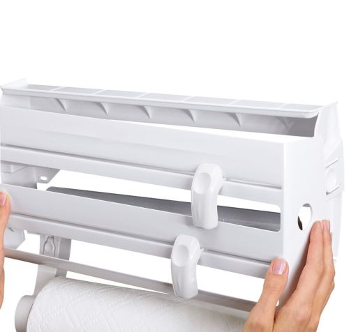 Кухонний потрійний тримач Triple Paper Dispenser 3 в 1 для паперових рушників харчової плівки та фольги Диспенсер органайзер Kitchen Roll (MA-53-20)