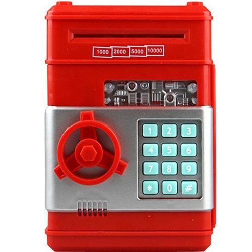 Детская электронная копилка сейф Mony Safe, купюроприемник, банкомат, с кодовым замком для бумажных купюр, монет на батарейках Piggy Number Bank