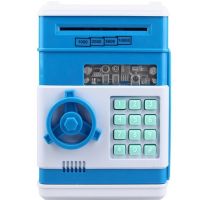 Детская электронная копилка сейф Mony Safe, купюроприемник, банкомат, с кодовым замком для бумажных купюр, монет на батарейках Piggy Number Bank