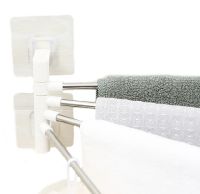 Універсальна настінна рушникосушка тримач для ванної 4-Bar Towel Rack на 4 рушники, Вішалка органайзер для рушників 4 тримачі Білий