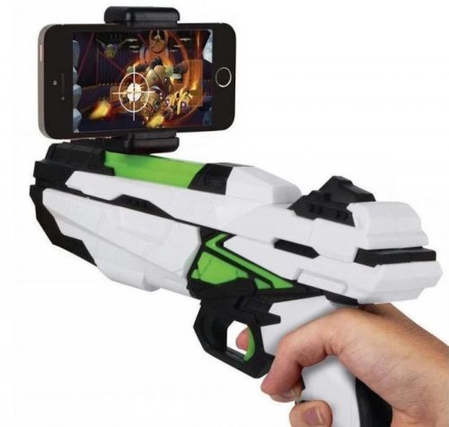 Дитячий ігровий пістолет віртуальної реальності AR GAME GUN QFG-3 з кріпленням для телефону, контролер бластер для IOS Android на батарейках Білий