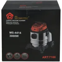 Будівельний миючий пилосос Domotec MS-4414 20л, 3000W для сухого та вологого прибирання з контейнером, промисловий контейнерний пилосос Червоно-білий
